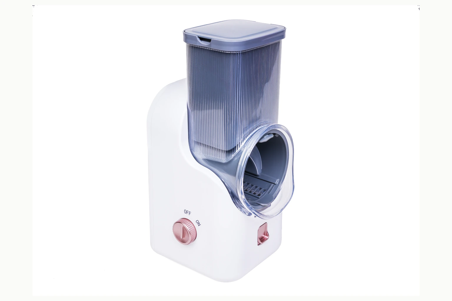 Verified studio photograph of the assembled white Golden-Yee DL102 vegetable slicer