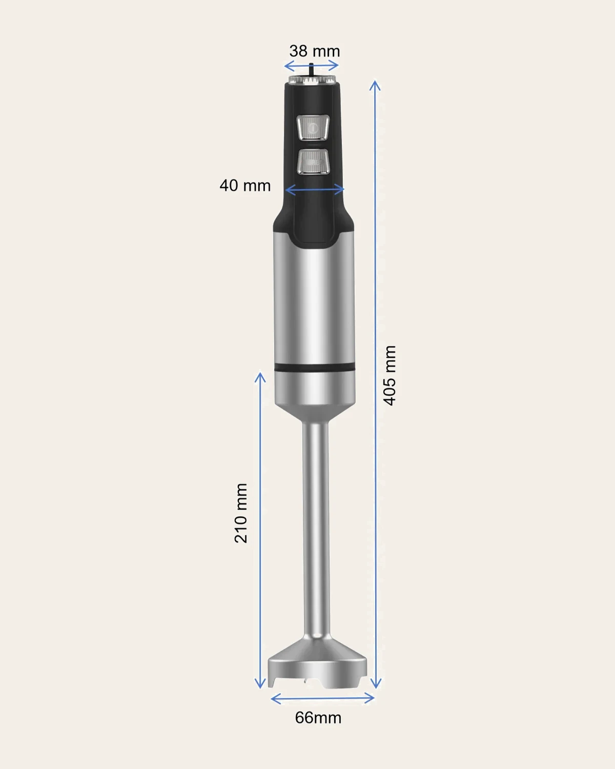 Supplier PX8260 dimension drawing showing the motor body and detachable shaft