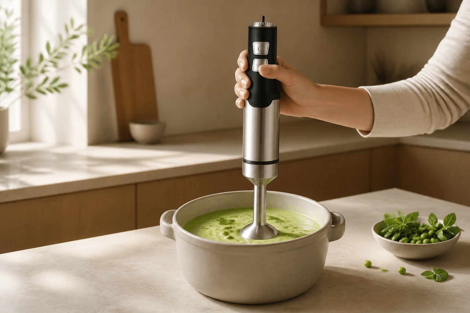 PX8260 hand blender in an everyday kitchen preparation scene
